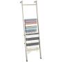 mDesign Metal Free Standing Leaning Decorative Bath Towel Bar Storage Ladder - Holds Towels, Blankets, Throw Blankets, Quilts - 4 Levels - Satin