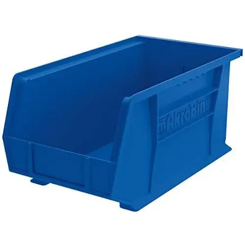 Akro-Mils 30240 AkroBins Plastic Storage Bin Hanging Stacking Containers, (15-Inch x 8-Inch x 7-Inch), Blue, (12-Pack) (30240BLUE) Akro-Mils 30240 AkroBins Plastic Storage Bin Hanging Stacking Containers, (15-Inch x 8-Inch x 7-Inch), Blue, (12-Pack) (30240BLUE)