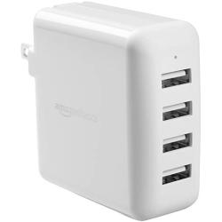 Amazon Basics 40W 4-Port Multi USB Wall Charger, White