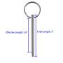 2 Pack Quick Release Pin, Diameter 1/4''(6.3mm), Total Length 3''(76mm), Effective Length 2.4''(61mm), Full 316 Stainless Steel, Bimini Top Pin, Marine Hardware