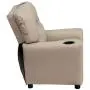 Flash Furniture Contemporary Beige Vinyl Kids Recliner with Cup Holder