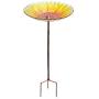 MUMTOP Glass Bird Bath,Garden Outdoor Birdbaths Birdfeeder with Metal Stake Sunflower