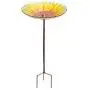 MUMTOP Glass Bird Bath,Garden Outdoor Birdbaths Birdfeeder with Metal Stake Sunflower MUMTOP Glass Bird Bath,Garden Outdoor Birdbaths Birdfeeder with Metal Stake Sunflower