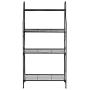 DOEWORKS 4 Tier Metal Plant Stand, Plant Display Rack, Ladder-Shaped Stand Shelf, Pot Holder for Indoor Outdoor Use, Black