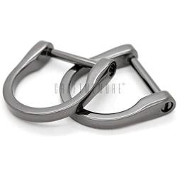 CRAFTMEMORE D-Rings Screw in Shackle Horseshoe U Shape D Ring DIY Leather Craft Key Holder Purse Accessories for 1 Inch Strap Pack of 4 (Gunmetal)