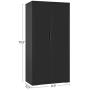 SONGMICS Steel Storage Cabinet, Office Cabinet with Storage Shelves and Double Doors, for Garage and Utility Room, Home Office, Black UOMC015B01