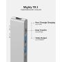 Purgo USB C Hub Adapter Dock for MacBook Air M1 2020-2018 and MacBook Pro M1 2020-2016, with 4K HDMI, 100W PD, 40Gbps TB3 5K@60Hz, USB-C, 2 USB 3.0 and SD/Micro Card Readers (Silver)