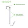 HOUSE DAY Over The Door Hook Fitting Most Sized Doors, Sturdy Metal Door Hangers Hold Up to 30Lbs, Over The Door Hooks for Hanging Coats, Towels, Bags (White, 4 Pack)
