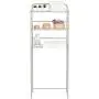 HomeBase 3 Tier Over The Toilet Bathroom Space Saver, 23'' L X 10.2'' D X 59.6'' H, Bathroom Shelf, 3 Metal Organizer-Satin Nickel HomeBase 3 Tier Over The Toilet Bathroom Space Saver, 23'' L X 10.2'' D X 59.6'' H, Bathroom Shelf, 3 Metal Organizer-Satin Nickel