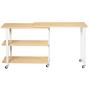 Tangkula 360° Free Rotating Sofa Side Table, Mobile End Table with 2-Tier Storage Shelves, Movable Laptop Table with Sturdy Metal Frame, Couch Side Table Snack Table for Home Office (Natural)