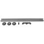DIYHD 6.6FT Stair Black Pipe Handrail with 3 Wall Mount Supports,Rustic Black,Round Corner Style