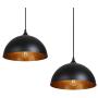 Tomshine Pendant Light Globe Metal Shade Hanging Light Fixture for Farmhouse Kitchen Island(2 Pack)