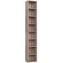 HOMFA CD DVD Storage Tower Rack, 8-Tier Wooden Media Storage Organizer Cabinet Unit, 71 Inches Height Bookshelf Display Bookcase with Adjustable Shelves for CDs, Books, Video Games, Arts, Oak