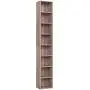 HOMFA CD DVD Storage Tower Rack, 8-Tier Wooden Media Storage Organizer Cabinet Unit, 71 Inches Height Bookshelf Display Bookcase with Adjustable Shelves for CDs, Books, Video Games, Arts, Oak HOMFA CD DVD Storage Tower Rack, 8-Tier Wooden Media Storage Organizer Cabinet Unit, 71 Inches Height Bookshelf Display Bookcase with Adjustable Shelves for CDs, Books, Video Games, Arts, Oak