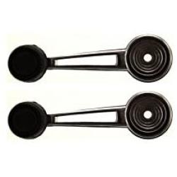 Window Crank compatible with Ford F-Series 73-79/Bronco 80-86 Front Chrome Body-Black Knob Metal Set of 2