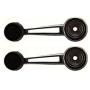 Window Crank compatible with Ford F-Series 73-79/Bronco 80-86 Front Chrome Body-Black Knob Metal Set of 2