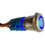 ESUPPORT 12V Car Vehicle Blue LED Light Emergency Hazard Warning Push Button Metal Toggle Switch Socket Plug 19mm