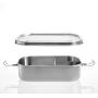 Stainless Steel Bento Box Lunch Containers For Adults Leakproof 3 Compartment Metal Bento Lunch Box Food Container For Kids (1400ml/47oz)