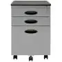 Calico Designs Metal Full Extension, Locking, 3-Drawer Mobile File Cabinet Assembled (Except Casters) for Legal or Letter Files with Supply Organizer Tray in Silver