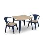 Delta Children Bistro Kids Play Table with 2-Piece Chair Set | Navy with Driftwood | Ideal for Arts & Crafts, Snack Time, Homeschooling, Homework & More