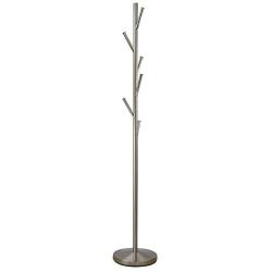 Kira Home Addison 68'' Free Standing Metal Coat Rack, Satin Steel Finish