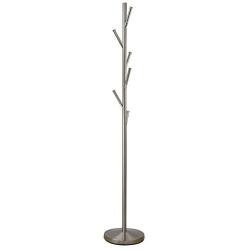 Kira Home Addison 68'' Free Standing Metal Coat Rack, Satin Steel Finish