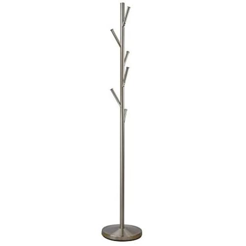 Kira Home Addison 68'' Free Standing Metal Coat Rack, Satin Steel Finish