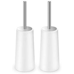 IXO Toilet Brush and Holder, 2 Pack Toilet Brush with 304 Stainless Steel Long Handle, Toilet Bowl Brush for Bathroom Toilet-Ergonomic, Elegant,Durable