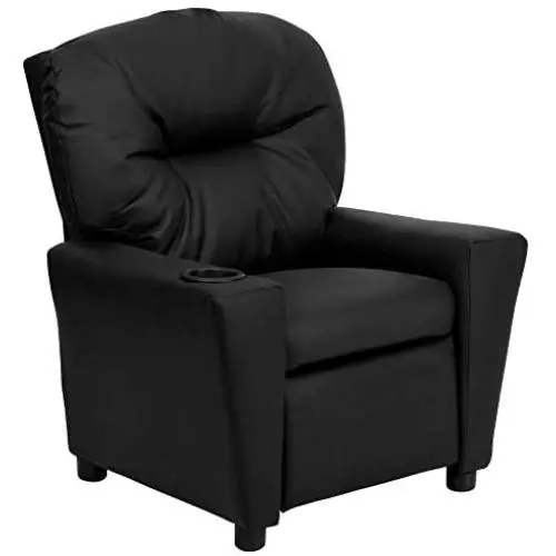 Flash Furniture Contemporary Black LeatherSoft Kids Recliner with Cup Holder Flash Furniture Contemporary Black LeatherSoft Kids Recliner with Cup Holder