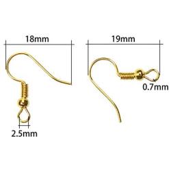 TOAOB 700pcs Earring Hooks Hypo allergenic French Ear Wires with Ball and Coil 10 Colors 18mm Nickel Free Metal Fish Hook Earrings Making Supplies Jewelry Findings