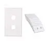 Cable Matters 10-Pack Low Profile 2-Port Keystone Jack Wall Plate in White Cable Matters 10-Pack Low Profile 2-Port Keystone Jack Wall Plate in White