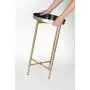 Kate and Laurel Celia Round Metal Foldable Tray Accent Table, Navy Blue with Gold Base Kate and Laurel Celia Round Metal Foldable Tray Accent Table, Navy Blue with Gold Base