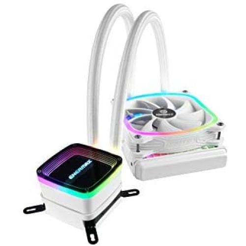 Enermax Aquafusion 120 White Addressable RGB AIO CPU Liquid Cooler, AMD AM4/Intel LGA 1200/1151, Dual Chamber Pump, 5V 3-PIN ARGB, 5-Yr Warranty