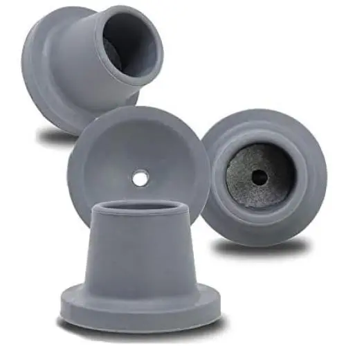 Replacement Feet for Shower Chair Bath Seat, shower stools and transfer bench, non-skid Shower Bench and Tub Transfer Benches Rubber Suction Cup Feet, Metal Insert Reinforced(Pack of 4) (1'' I.D, Grey)