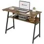 WOHOMO Computer Desk with Shelf, Modern Industrial Writing Desk with Bookshelf for Home Office, Sturdy Metal Frame, Easy Assembly, Rustic Walnut WOHOMO Computer Desk with Shelf, Modern Industrial Writing Desk with Bookshelf for Home Office, Sturdy Metal Frame, Easy Assembly, Rustic Walnut