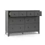 Storkcraft Moss 6 Drawer Universal Double Dresser (Gray) - Bedroom Furniture Storage, Modern Farmhouse Style, Sturdy and Durable Wood Construction, 6 Deep Spacious Drawers, Steel Hardware