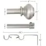 Elegant Window Treatment Double Curtain Rods, 3/4 - Inch Diamter, 48 - Inch to 84 - Inch, Nickel - Metal Rod and Hardware with Resin Finials
