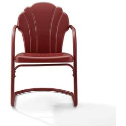 Crosley Tulip 2 Piece Chair Set Dark Red Satin