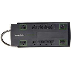 Amazon Basics 12-Outlet Power Strip Surge Protector | 4,320 Joule, 8-Foot Cord