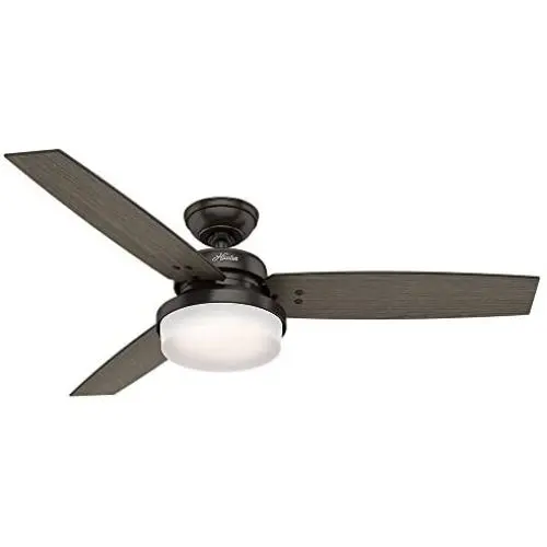 Hunter Sentinel Indoor Ceiling Fan with LED Light and Remote Control, 52'', Premier Bronze