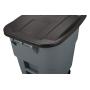 Rubbermaid Commercial Products BRUTE Rollout Heavy-Duty Wheeled Trash/Garbage Can - 50 Gallon - Blue