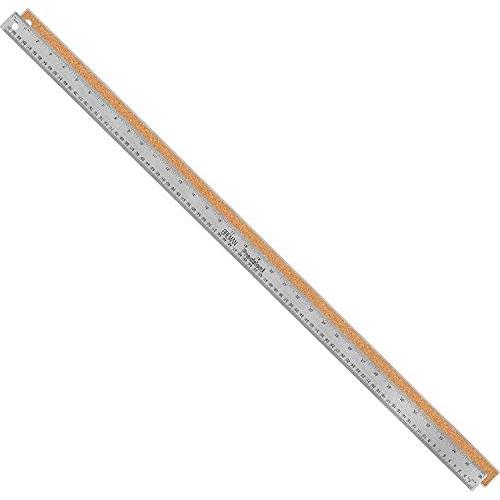 Breman Precision Stainless Steel 36 Inch Metal Rulers - Straight Edge Rulers with Inch and Metric Graduations for School Office Engineering Woodworking - Flexible with Non Slip Cork Base