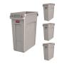 Rubbermaid Commercial Products 1971259 Slim Jim Trash/Garbage Can with Venting Channels, 16 Gallon, Beige (Pack of 4)