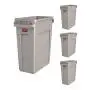 Rubbermaid Commercial Products 1971259 Slim Jim Trash/Garbage Can with Venting Channels, 16 Gallon, Beige (Pack of 4) Rubbermaid Commercial Products 1971259 Slim Jim Trash/Garbage Can with Venting Channels, 16 Gallon, Beige (Pack of 4)