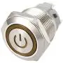 uxcell Latching Metal Push Button Switch 19mm Mounting Dia 1NO 24V Yellow LED Light 1pcs