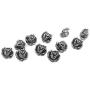 Bezelry 30 Pieces Small Rose Bloom Gray Silver Metal Shank Buttons. 12mm (1/2 inch)