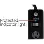 GE Outlet Surge Protector, 6 Ft Extension Cord, Power Strip, 800 Joules, Twist-To-Close Safety Covers, Black, 33661, 6 ft, 6 Ft