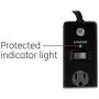 GE Outlet Surge Protector, 6 Ft Extension Cord, Power Strip, 800 Joules, Twist-To-Close Safety Covers, Black, 33661, 6 ft, 6 Ft