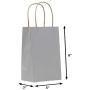 PTP BAGS Hi Ho Silver 5'' x 3'' x 8'' Tote Bags [Pack of 250] Recyclable Metallic Kraft Paper Gift Bags