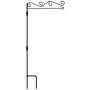 Garden Flag Stand Premium Garden Flag Holder Pole with Anti-Wind Clip Black Metal 38''Hx15.7''W Weather Proof Paint for Outdoor Garden Lawn without Flag